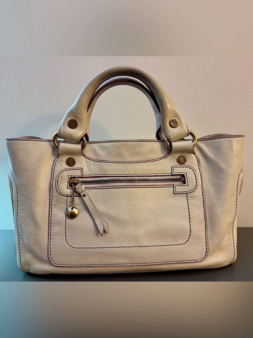Celine Boogie Bag Tote White and Lavender Leather Michael Kors Design Era Y2K